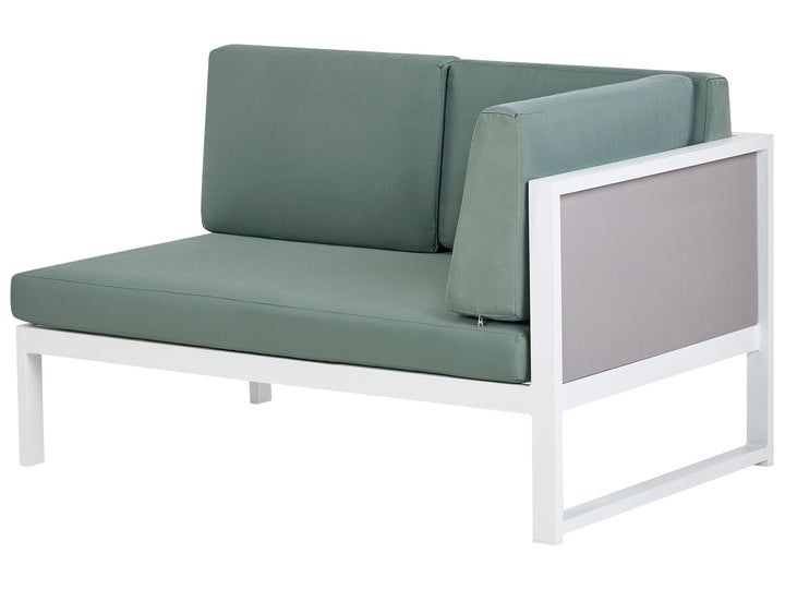 Castella/Fratte Garden Corner Sofa with Table 6 Seater Left Hand Metal Green