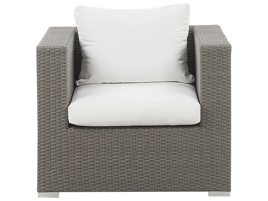 Maestro Pe Garden Lounge Set with Table 8 Seater Modular Rattan Taupe