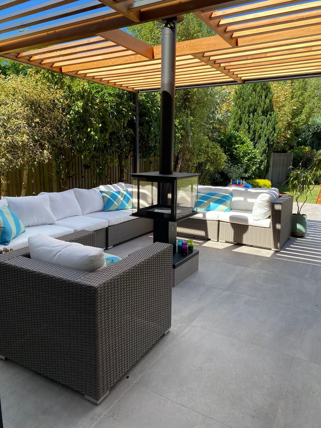 Maestro Pe Garden Lounge Set with Table 8 Seater Modular Rattan Taupe