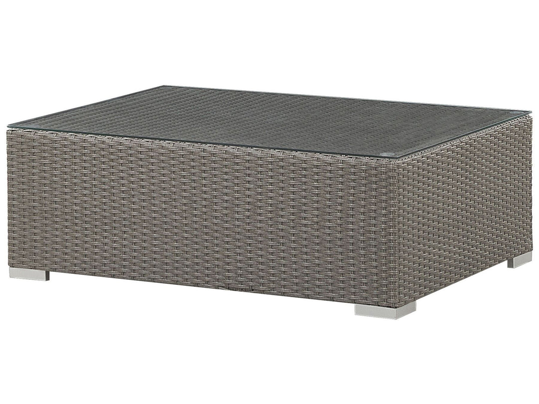 Maestro Pe Garden Lounge Set with Table 8 Seater Modular Rattan Taupe