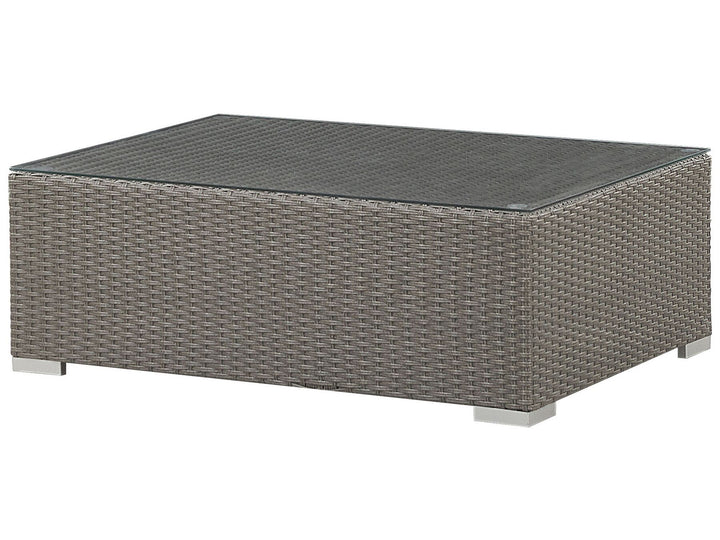 Maestro Pe Garden Lounge Set with Table 8 Seater Modular Rattan Taupe