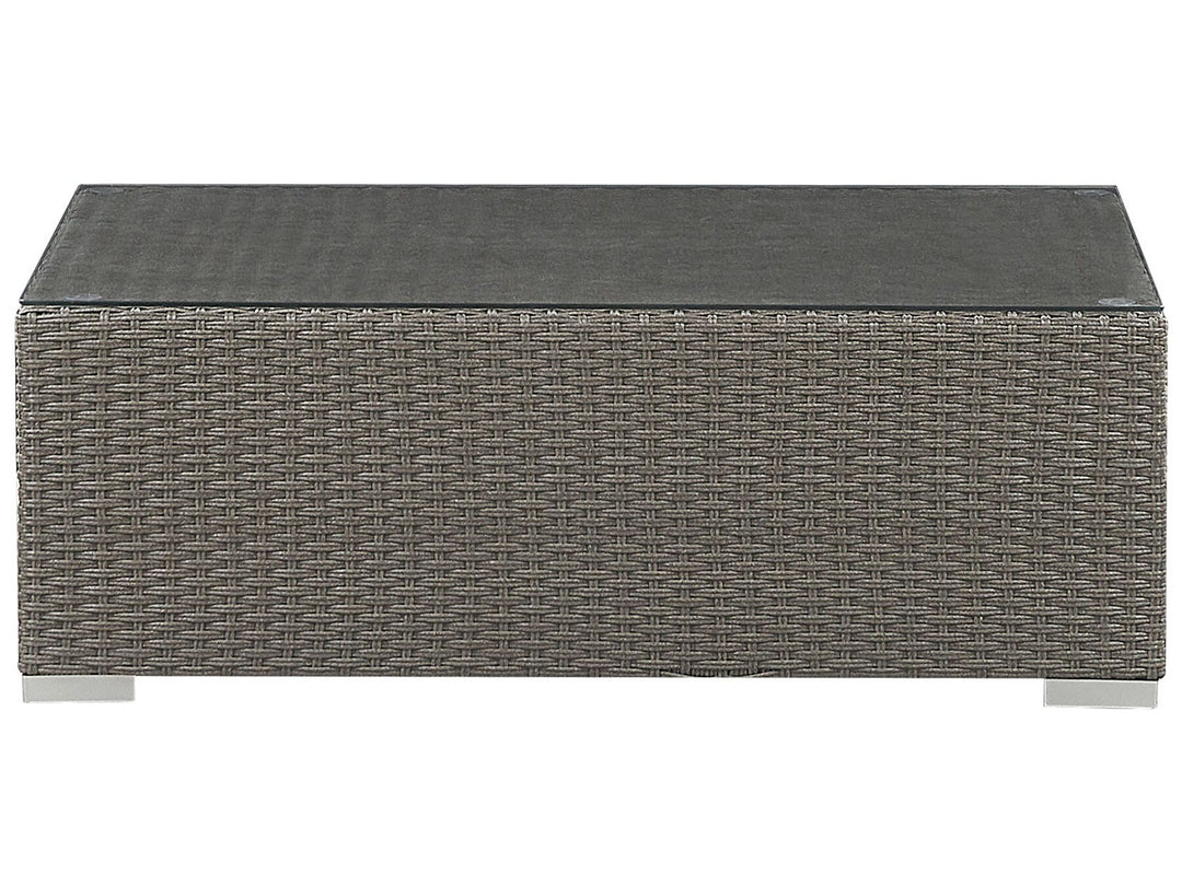 Maestro Pe Garden Lounge Set with Table 8 Seater Modular Rattan Taupe
