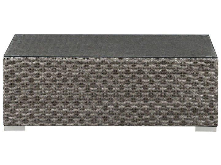 Maestro Pe Garden Lounge Set with Table 8 Seater Modular Rattan Taupe