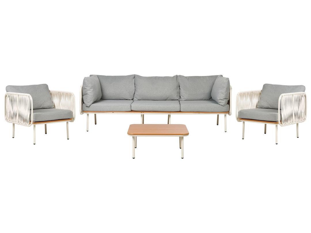 Senise Garden Lounge Set with Table 5 Seater Metal Grey