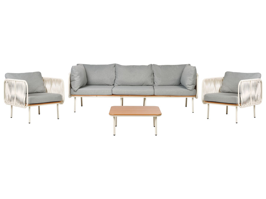 Senise Garden Lounge Set with Table 5 Seater Metal Grey