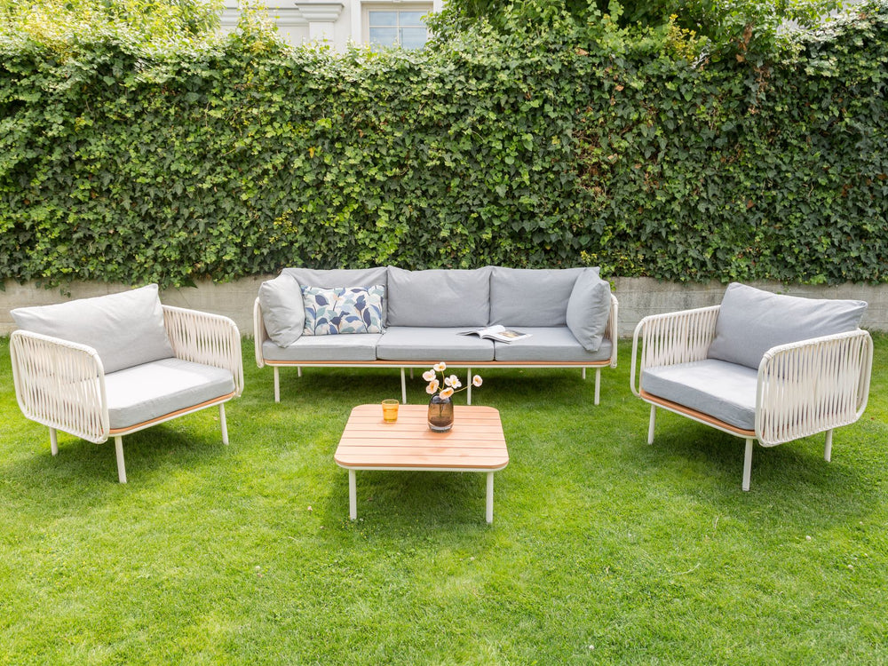 Senise Garden Lounge Set with Table 5 Seater Metal Grey