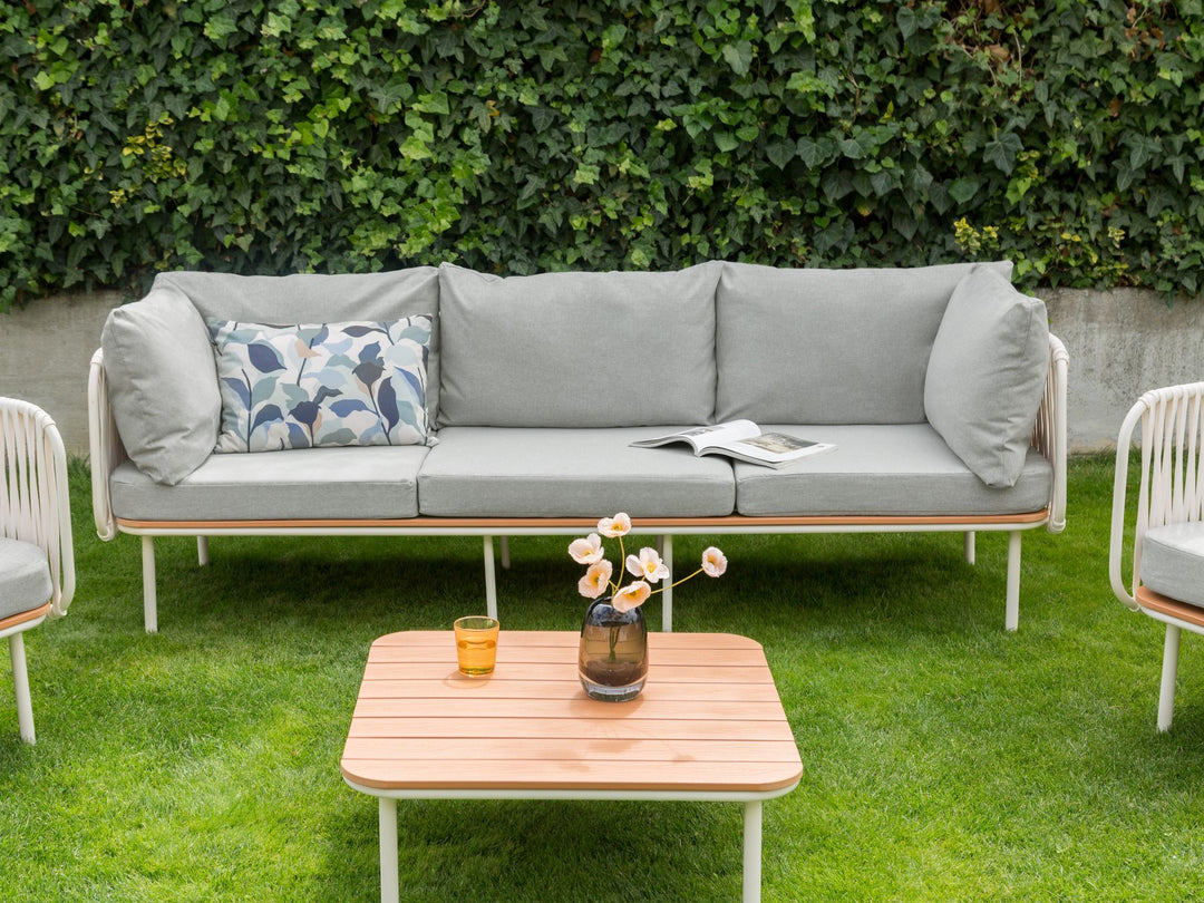 Senise Garden Lounge Set with Table 5 Seater Metal Grey