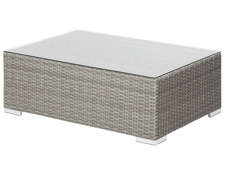 Xxl Garden Lounge Set with Table 8 Seater Right Hand Modular PE Rattan Grey