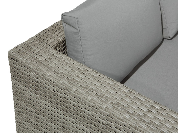 Xxl Garden Lounge Set with Table 8 Seater Right Hand Modular PE Rattan Grey
