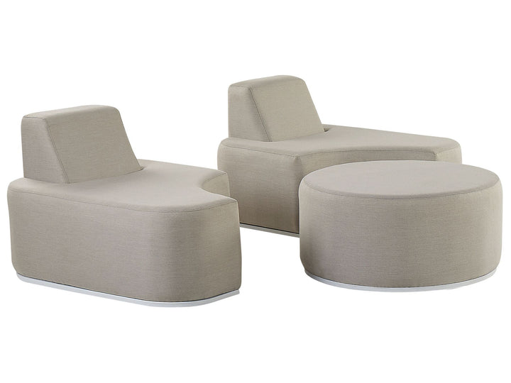 Fabro Garden Lounge Set with Table 2 Seater Modular Light Grey