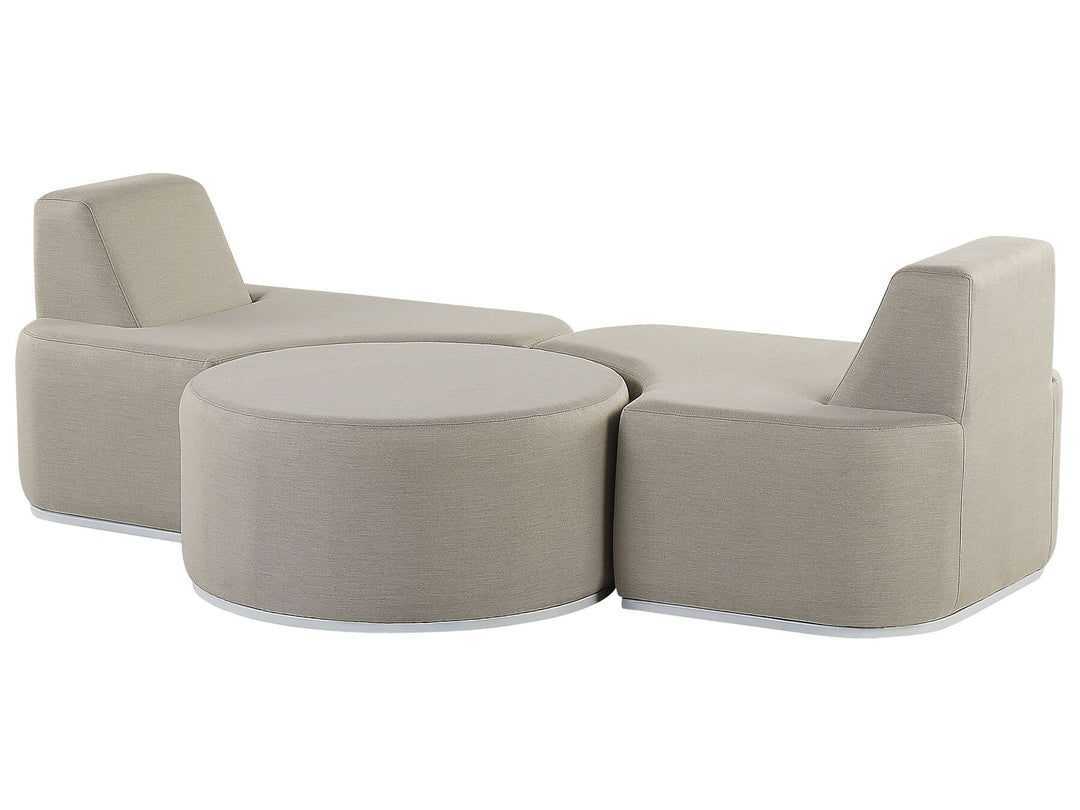 Fabro Garden Lounge Set with Table 2 Seater Modular Light Grey
