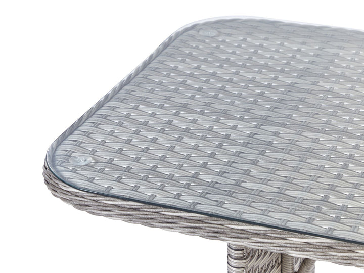 Lacona Pe Garden Lounge Set with Table and Ottoman 9 Seater Right Hand Rattan Light Grey