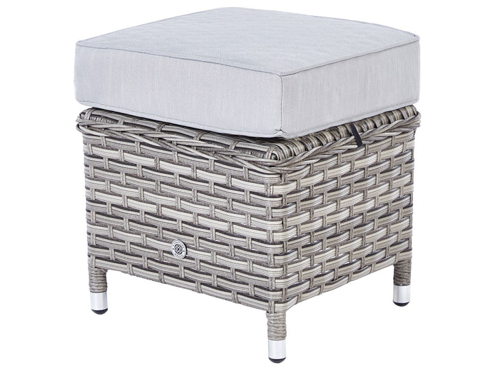 Lacona Pe Garden Lounge Set with Table and Ottoman 9 Seater Right Hand Rattan Light Grey