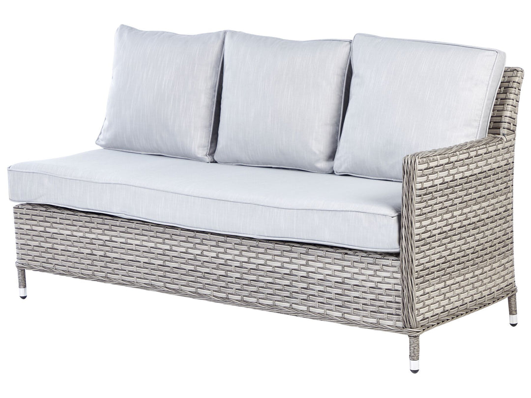 Lacona Pe Garden Lounge Set with Table and Ottoman 9 Seater Right Hand Rattan Light Grey