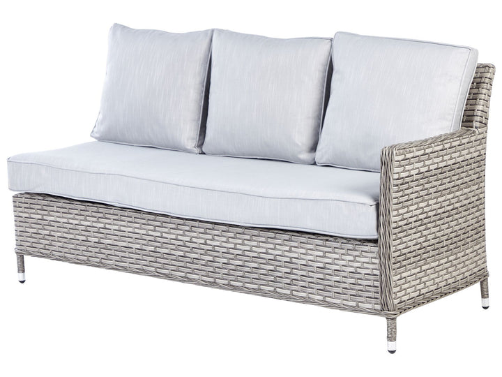 Lacona Pe Garden Lounge Set with Table and Ottoman 9 Seater Right Hand Rattan Light Grey