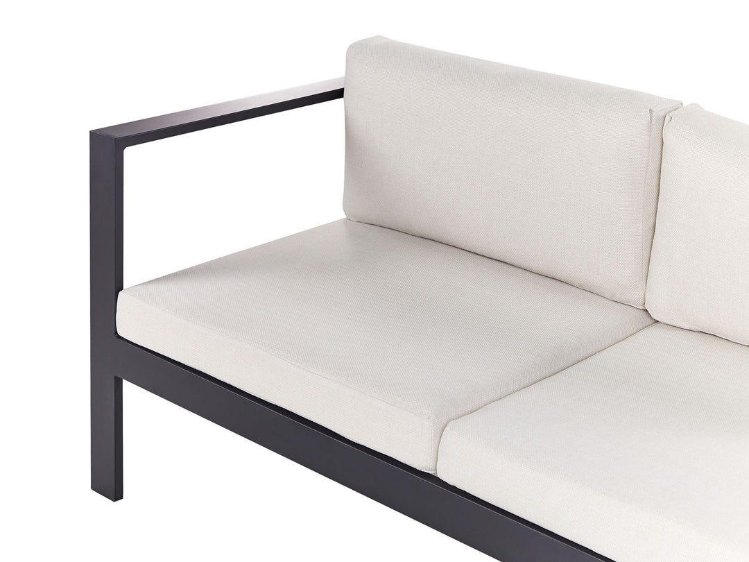 Messina Garden Corner Sofa with Table 5 Seater Left Hand Metal Off-White
