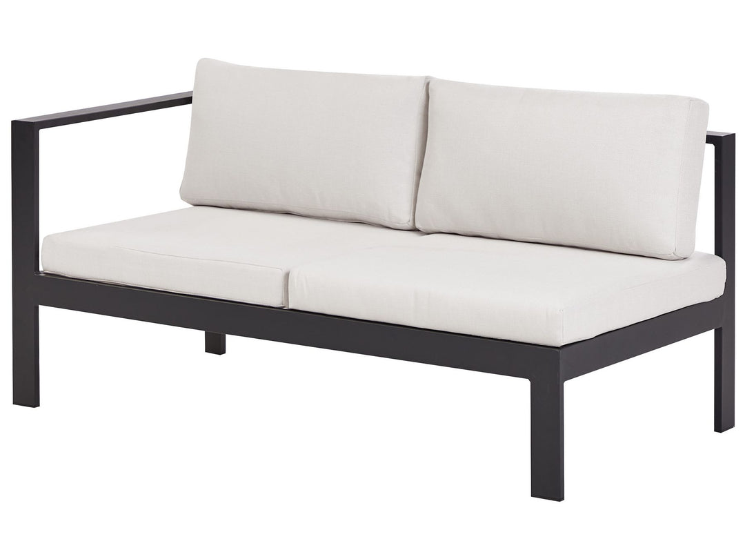 Messina Garden Corner Sofa with Table 5 Seater Left Hand Metal Off-White