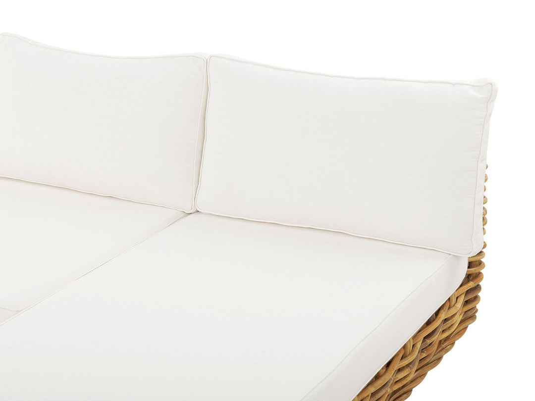 Varallo Garden Lounge Set with Table 4 Seater Left Hand Modular Rattan Natural