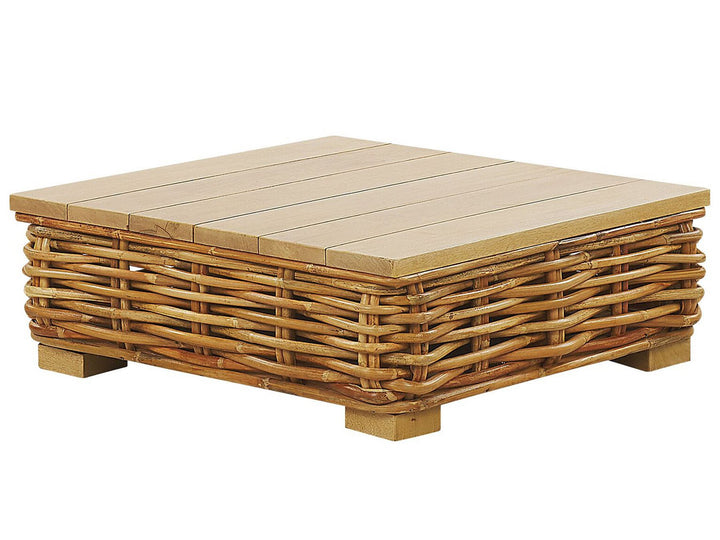 Varallo Garden Lounge Set with Table 4 Seater Left Hand Modular Rattan Natural