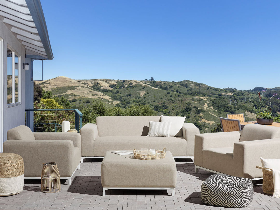 Rovigo Garden Lounge Set with Table 5 Seater Beige