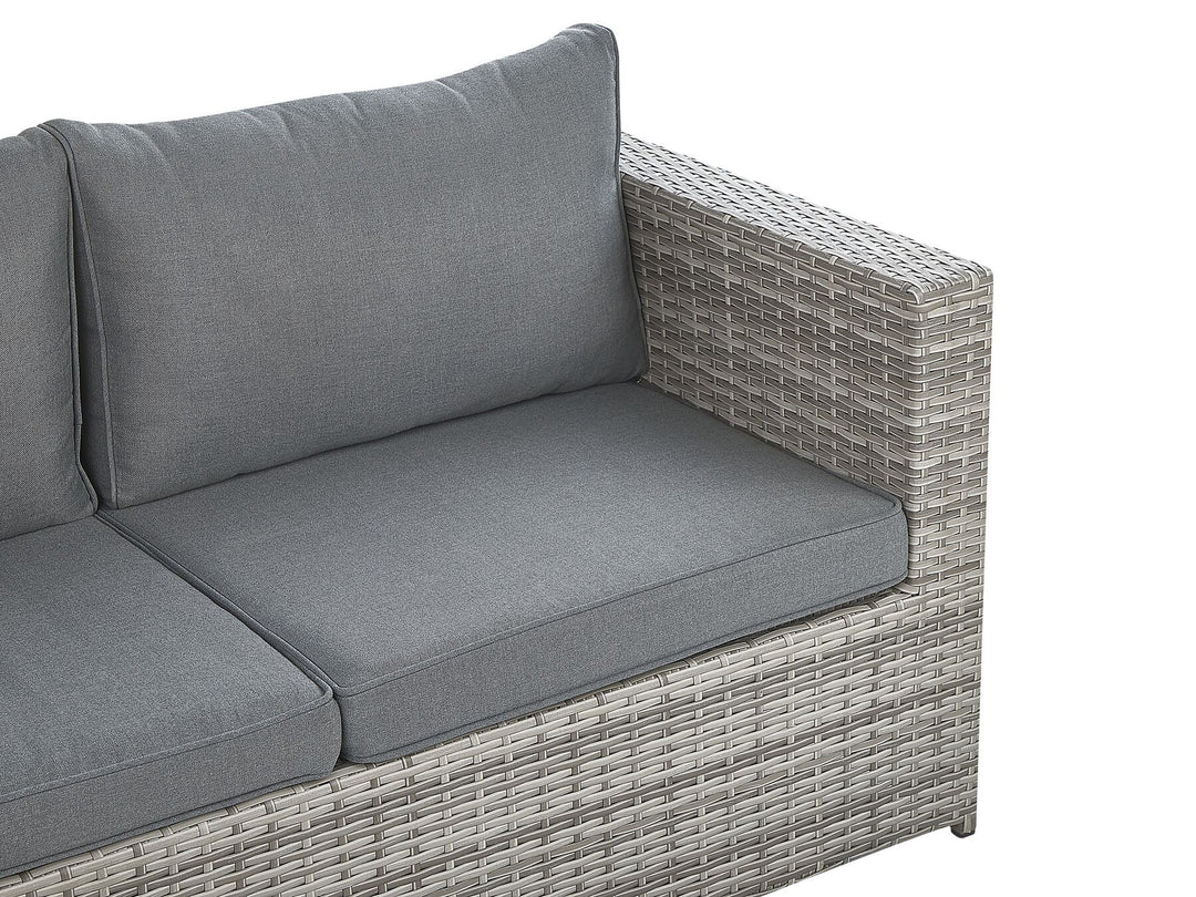 Sabbia Pe Garden Corner Sofa with Table 5 Seater Right Hand Modular Rattan Light Grey