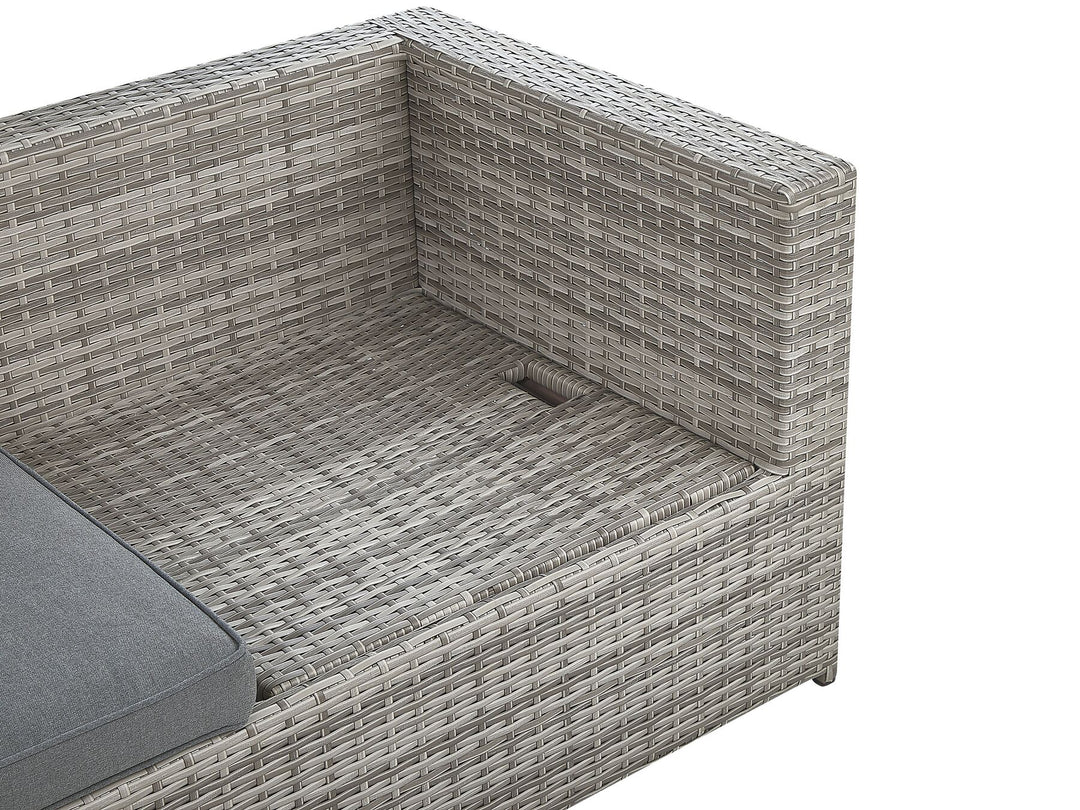 Sabbia Pe Garden Corner Sofa with Table 5 Seater Right Hand Modular Rattan Light Grey