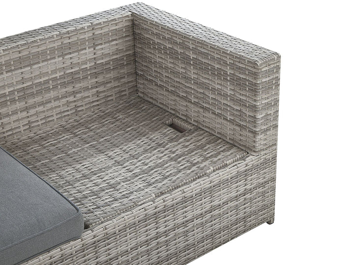 Sabbia Pe Garden Corner Sofa with Table 5 Seater Right Hand Modular Rattan Light Grey