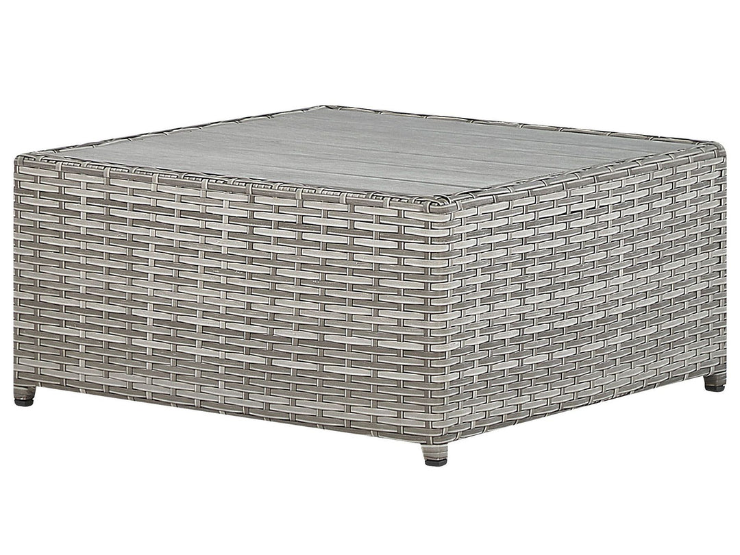 Sabbia Pe Garden Corner Sofa with Table 5 Seater Right Hand Modular Rattan Light Grey