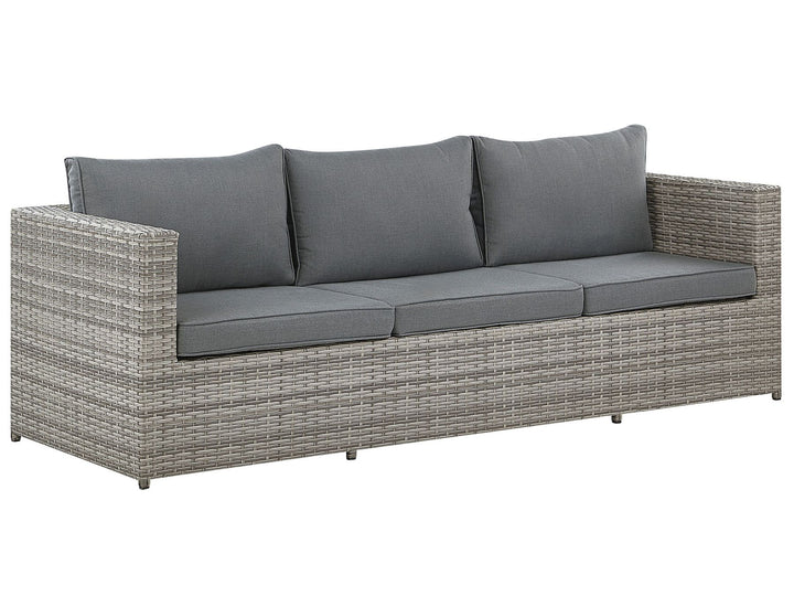 Sabbia Pe Garden Corner Sofa with Table 5 Seater Right Hand Modular Rattan Light Grey