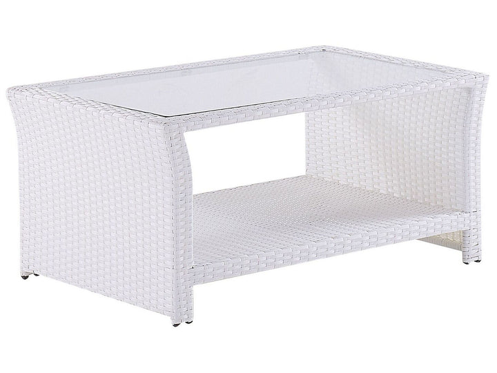 Marino Pe Garden Lounge Set with Table 4 Seater Rattan White