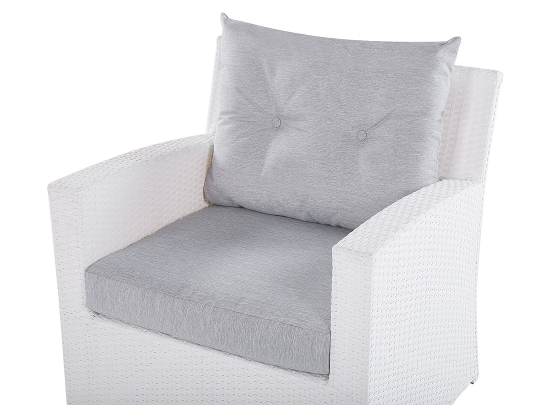 Marino Pe Garden Lounge Set with Table 4 Seater Rattan White