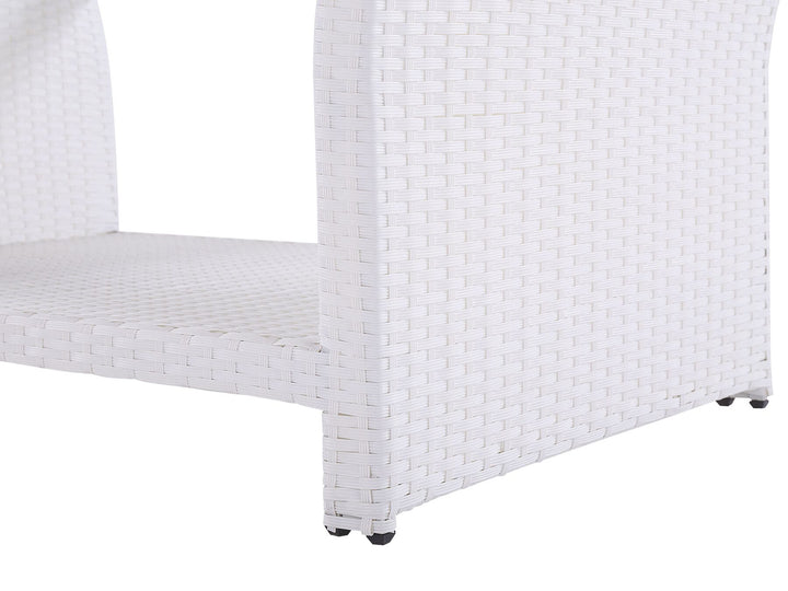 Marino Pe Garden Lounge Set with Table 4 Seater Rattan White