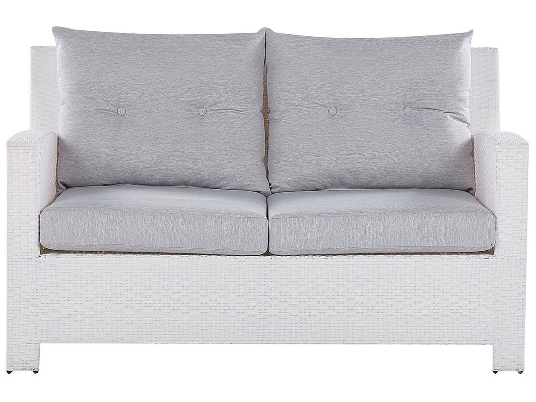 Marino Pe Garden Lounge Set with Table 4 Seater Rattan White