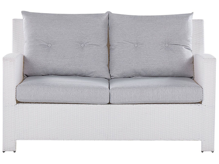 Marino Pe Garden Lounge Set with Table 4 Seater Rattan White