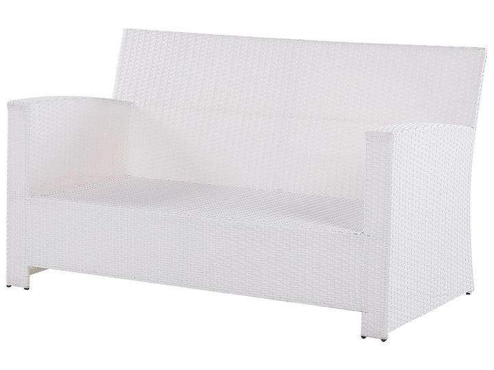 Marino Pe Garden Lounge Set with Table 4 Seater Rattan White