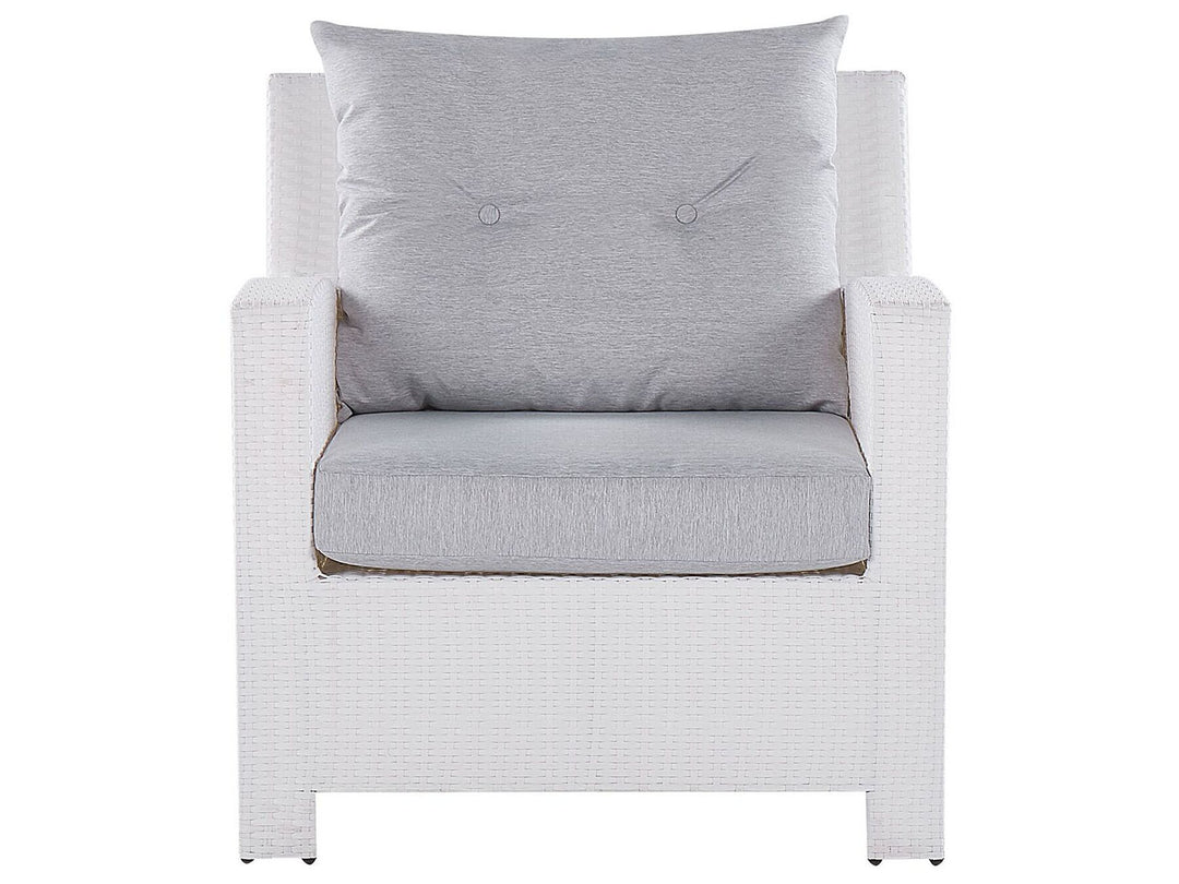 Marino Pe Garden Lounge Set with Table 4 Seater Rattan White