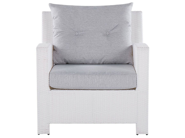 Marino Pe Garden Lounge Set with Table 4 Seater Rattan White