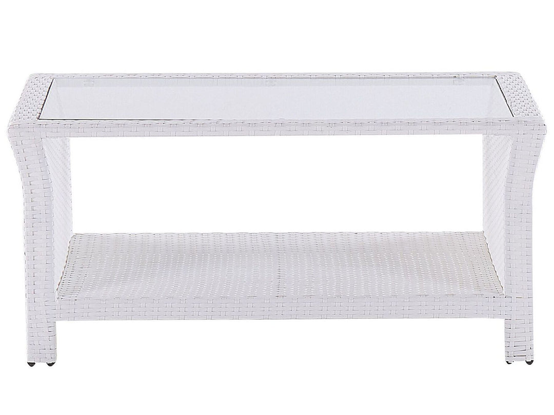 Marino Pe Garden Lounge Set with Table 4 Seater Rattan White