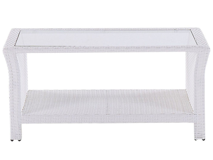 Marino Pe Garden Lounge Set with Table 4 Seater Rattan White