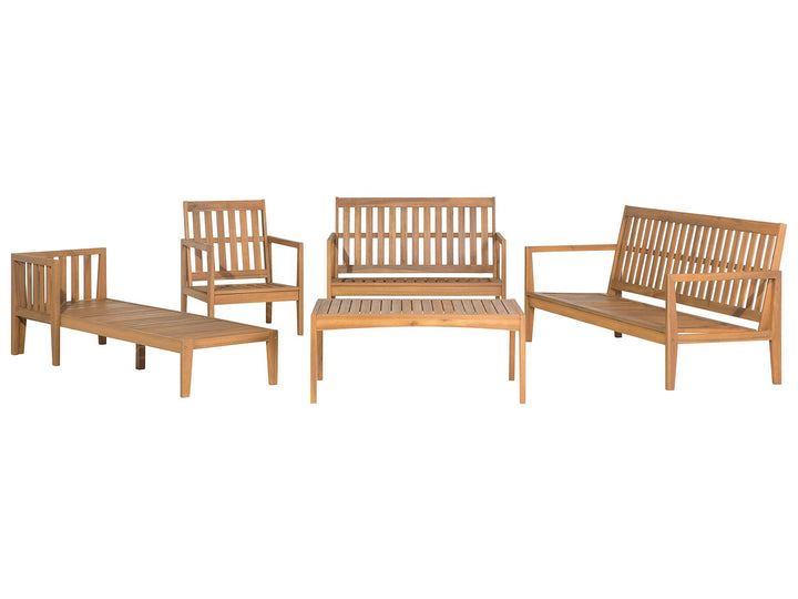 Pataja Garden Lounge Set with Table 7 Seater Certified Acacia Wood Light Brown