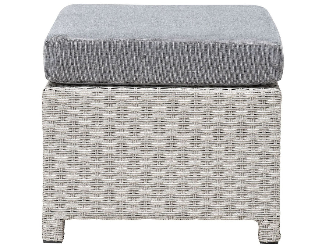 Milano Pe Garden Lounge Set with Table and Ottoman 4 Seater Rattan Light Grey