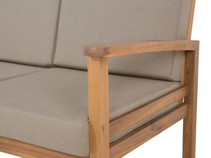 Manila Garden Lounge Set with Table 4 Seater Certified Acacia Wood Light Brown