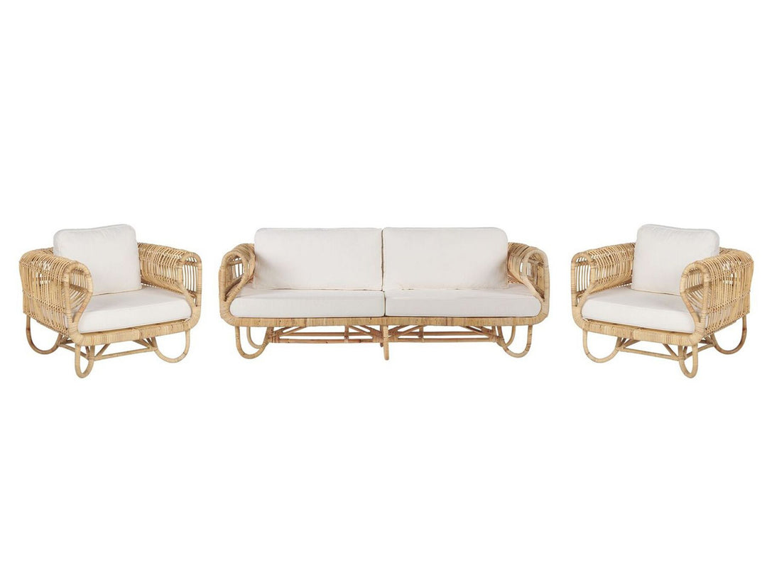 Dolcedo Garden Sofa Set 4 Seater Rattan Beige