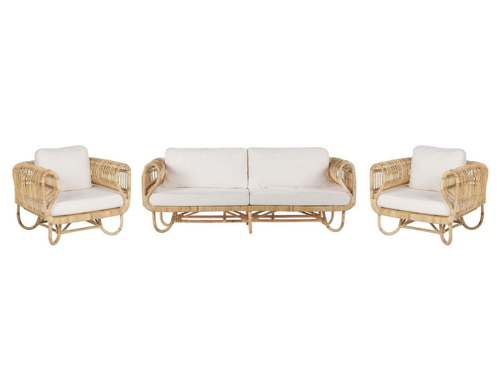 Dolcedo Garden Sofa Set 4 Seater Rattan Beige