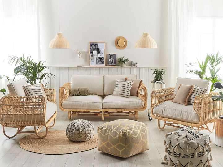 Dolcedo Garden Sofa Set 4 Seater Rattan Beige