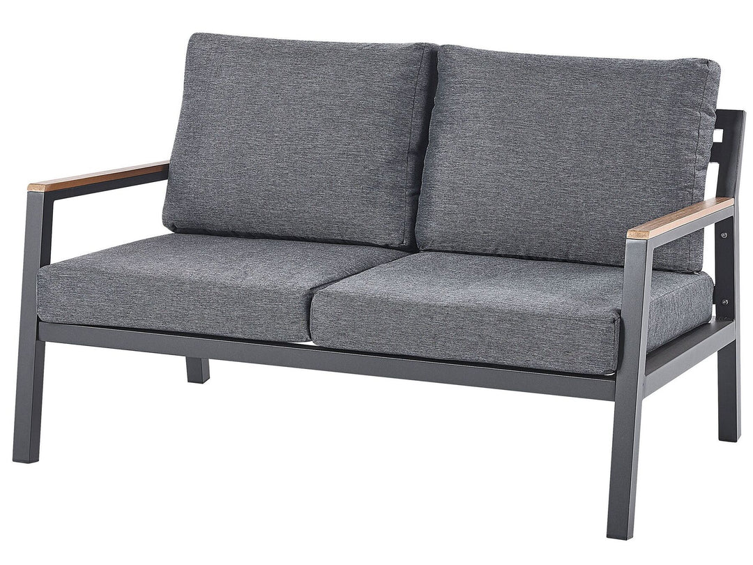 Delia Garden Lounge Set with Table 4 Seater Metal Grey
