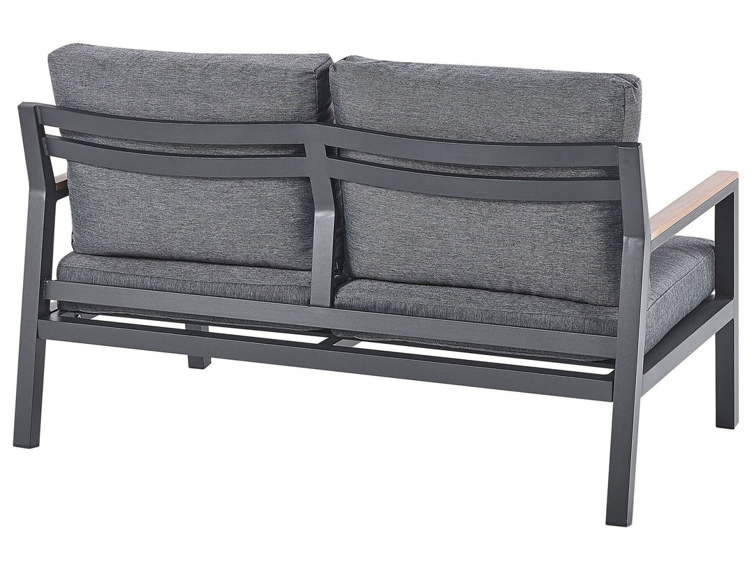 Delia Garden Lounge Set with Table 4 Seater Metal Grey