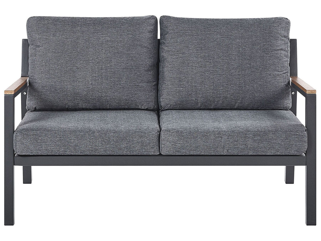 Delia Garden Lounge Set with Table 4 Seater Metal Grey