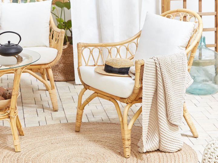 Sibari Garden Lounge Set with Table 4 Seater Rattan Natural