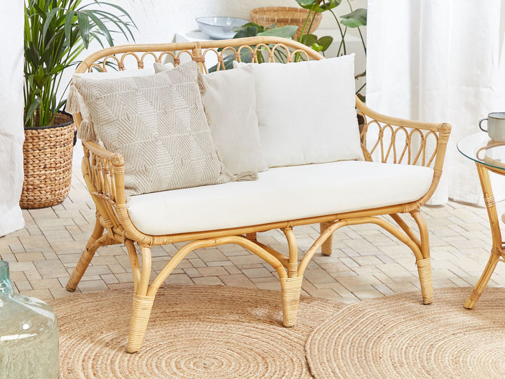 Sibari Garden Lounge Set with Table 4 Seater Rattan Natural